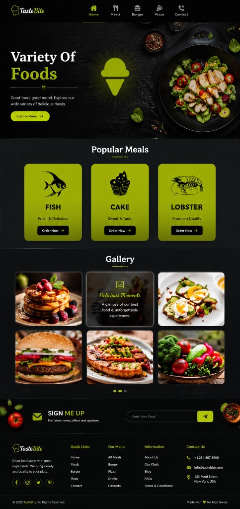 TasteBite - Food Delivery Website